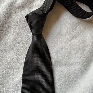 PAUL SMITH SILK PIN DOT TIE - BLACK/SILVER